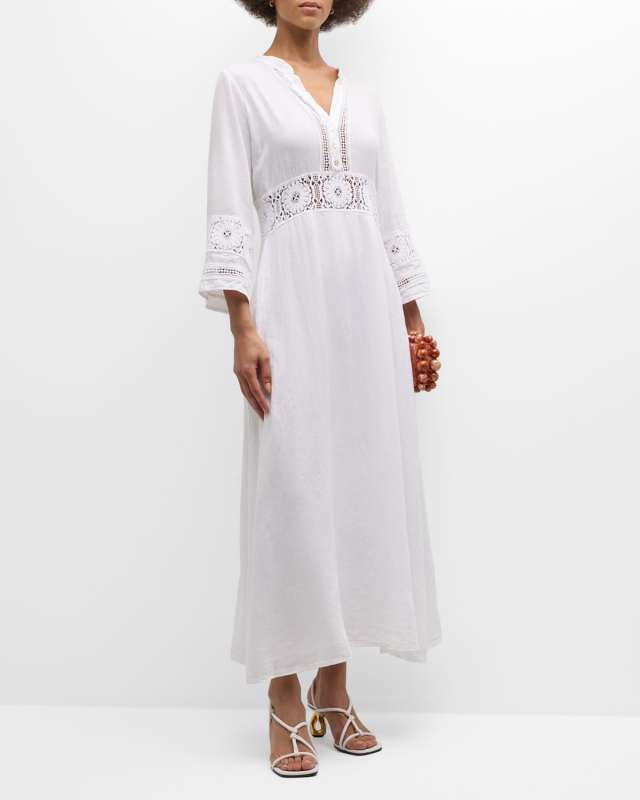 Brigitte Lace-Trim Maxi Dress
